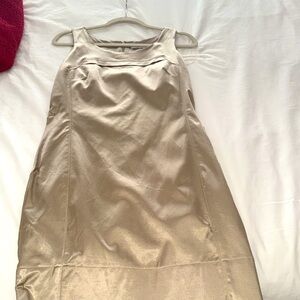 NWT gold, shiny satin sleeveless dress size 4, or 2 CHAIKEN NEIMAN MARCUS